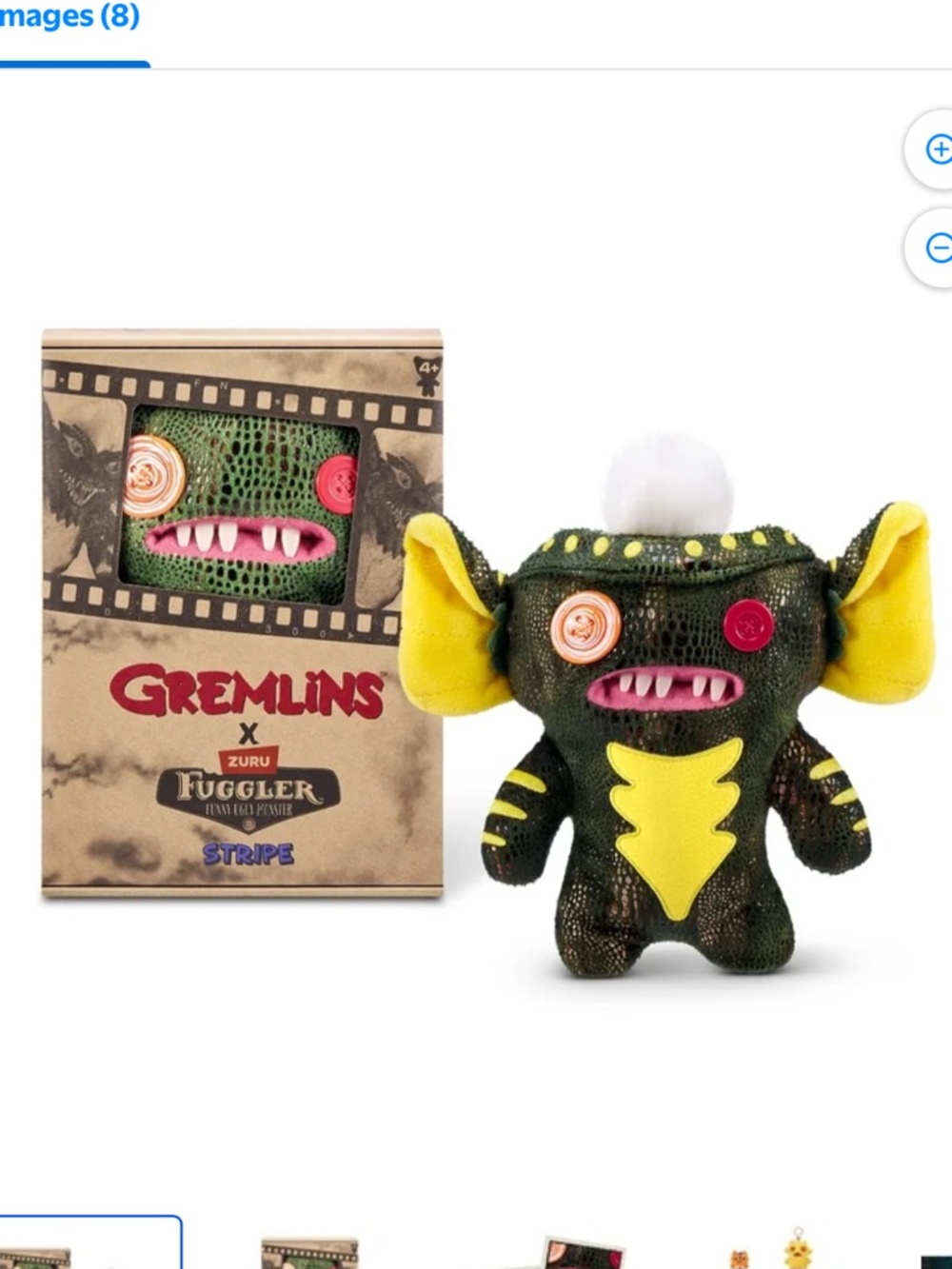 NWT Gremlins Stripe Fuggler Plush - Green & Yellow new in box. RARE